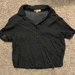 Polka dot button down shirt